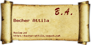 Becher Attila névjegykártya